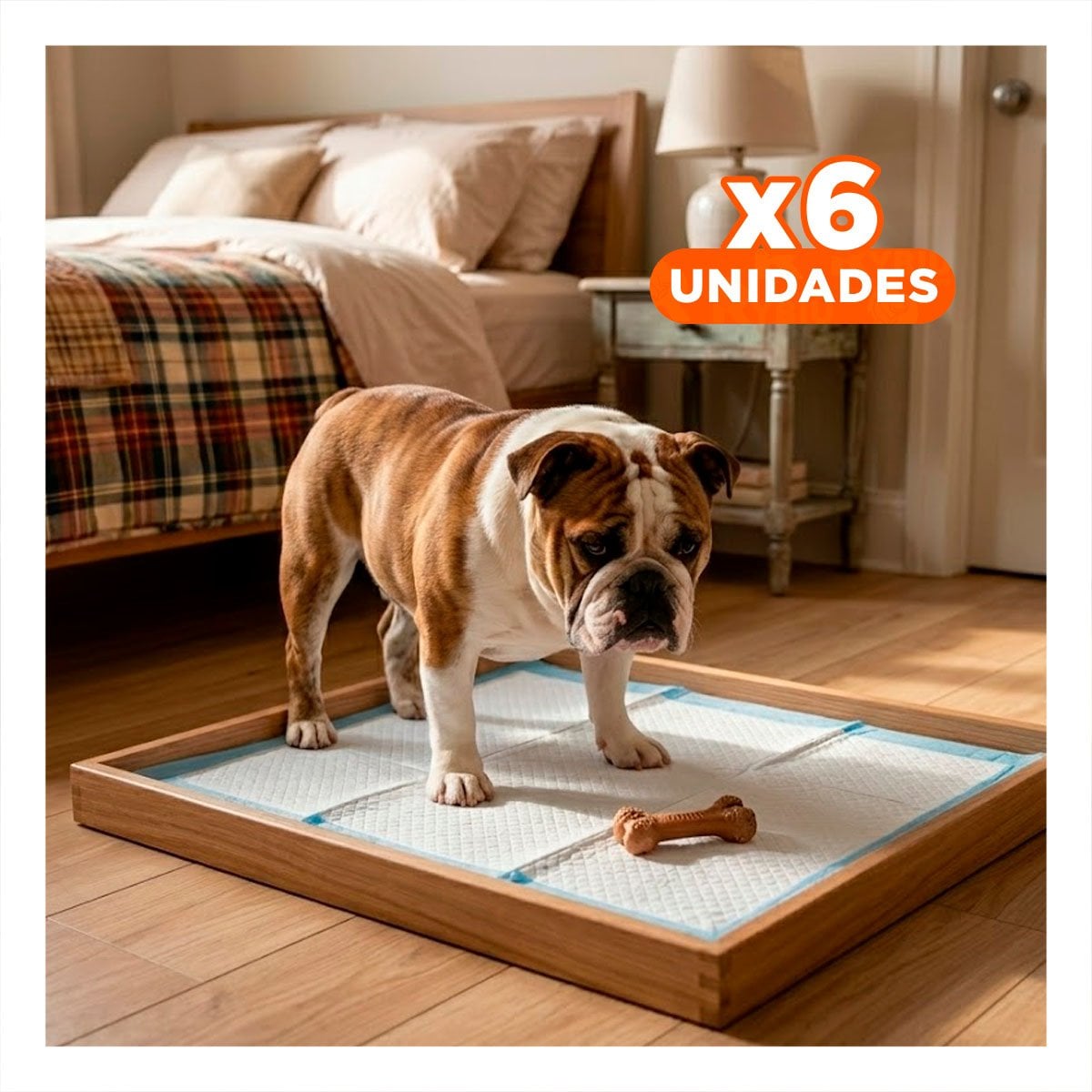 PACK6 PROTECTOR PARA PERROS 60X60 TALLA L CELESTE USO DIARIO EN CASA Y+REGALO STICKER - 1