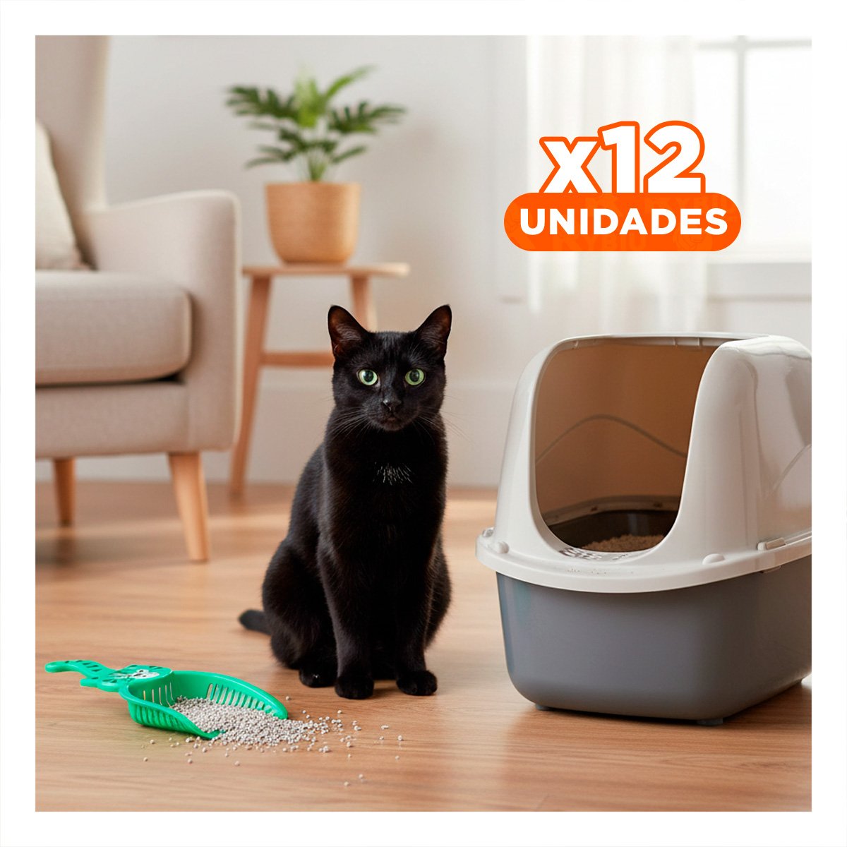PACK12 ESPATULA CARA DE GATO VERDE PARA JARDIN Y DECORACION HOGAR CASA - 1