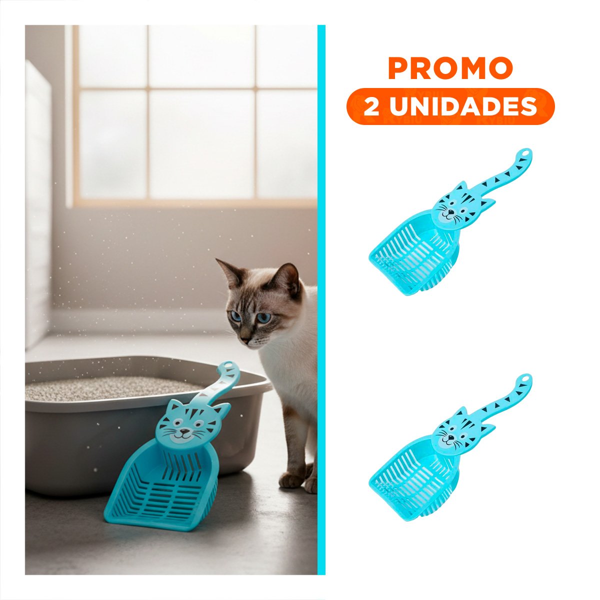 PACK2 HERRAMIENTA MULTIUSO CARA DE GATO AZUL PARA HOGAR Y LIMPIEZA FESTIVA - 1