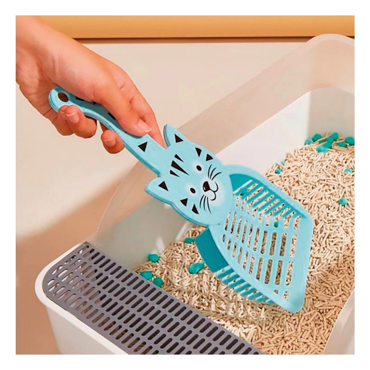 PACK2 HERRAMIENTA COMPACTA CARA DE GATO AZUL PARA LIMPIEZA Y HOGAR FESTIVO Y+REGALO STICKER - 5