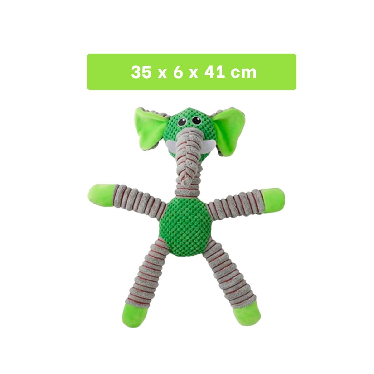 PACK4 SUAVE ELEFANTE PARA MASCOTAS CON SONIDO VERDE Y+REGALO STICKER - 4