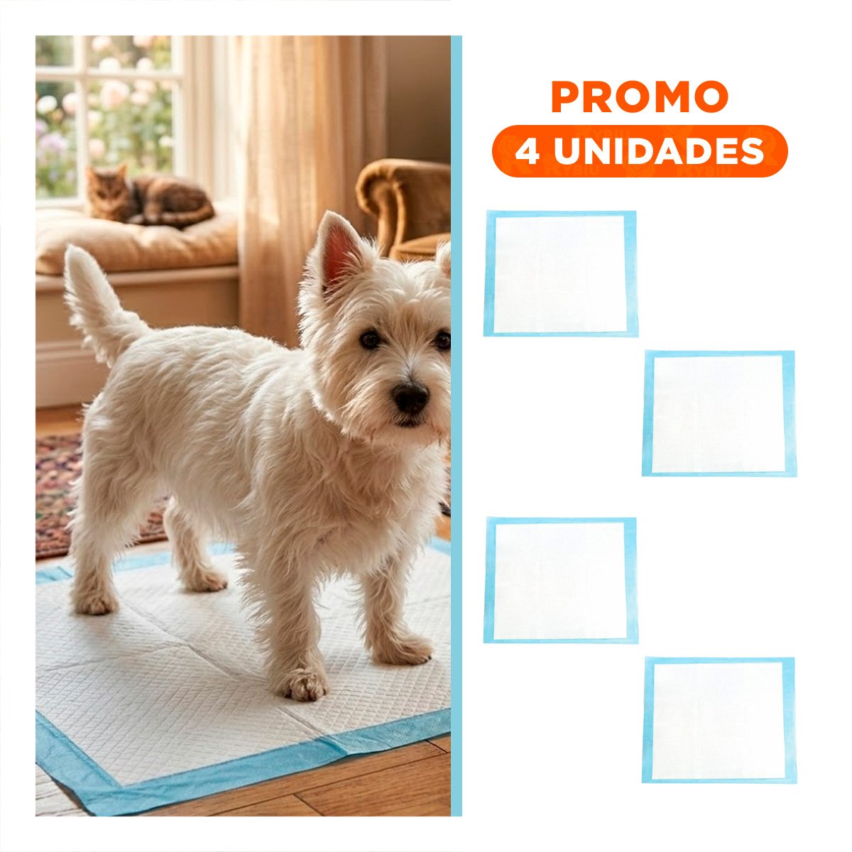 PACK4 EQUIPO DE PISO 45X60 TALLA M PARA PERROS INTERIOR DEL HOGAR PRACTICO Y+REGALO STICKER - 1