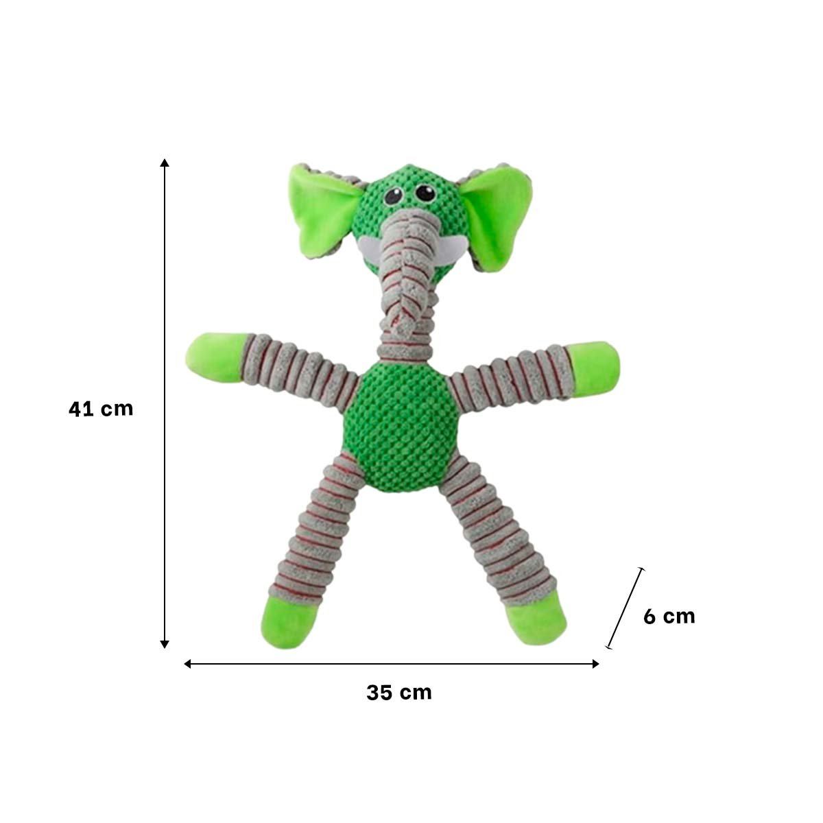 PACK4 AMIGO ELEFANTE DE PELUCHE CON SONIDO VERDE Y+PAPEL REGALO - 4