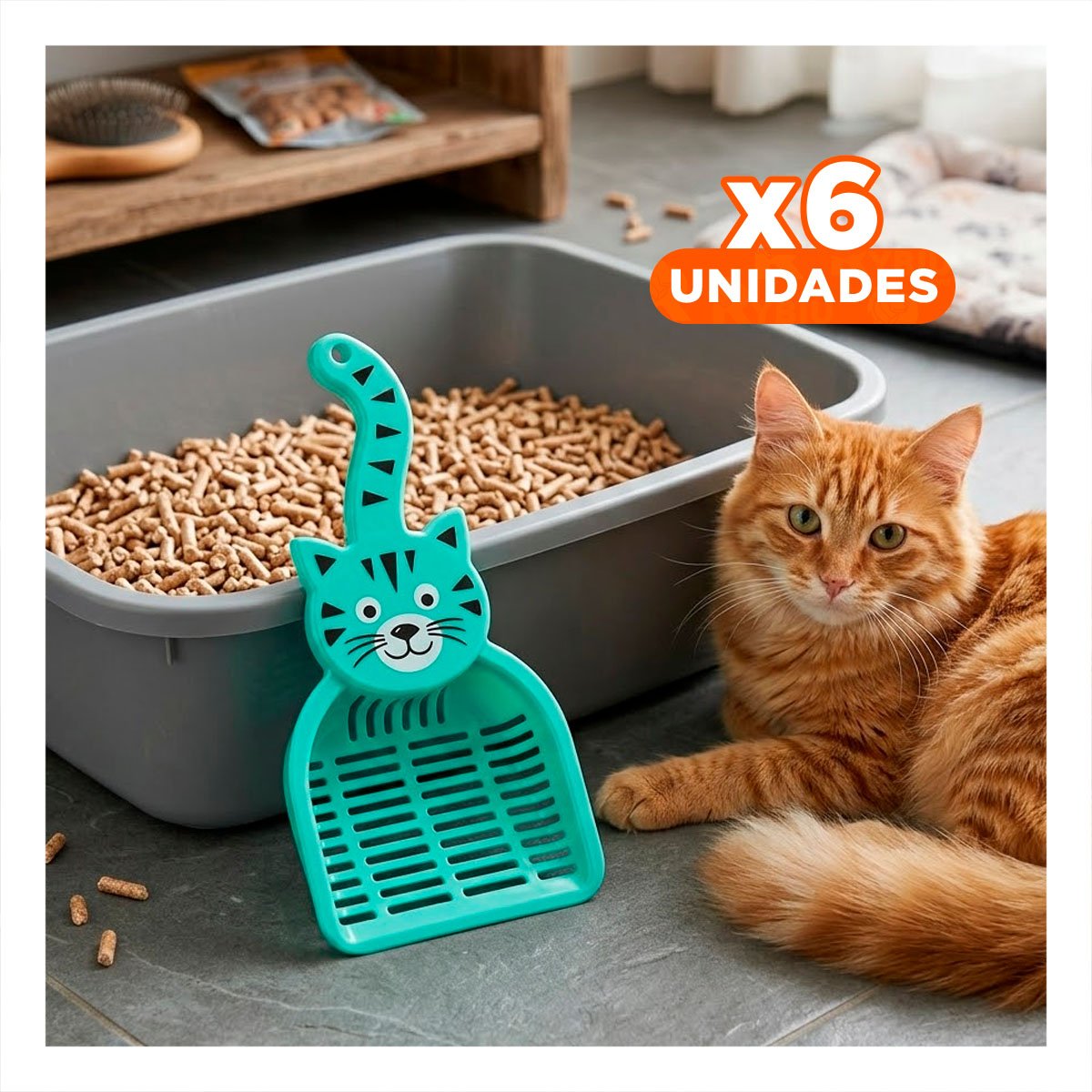 PACK6 CUCHARON CARA DE GATO VERDE PARA JARDIN Y DECORACION FESTIVO HOGAR Y+REGALO STICKER - 1