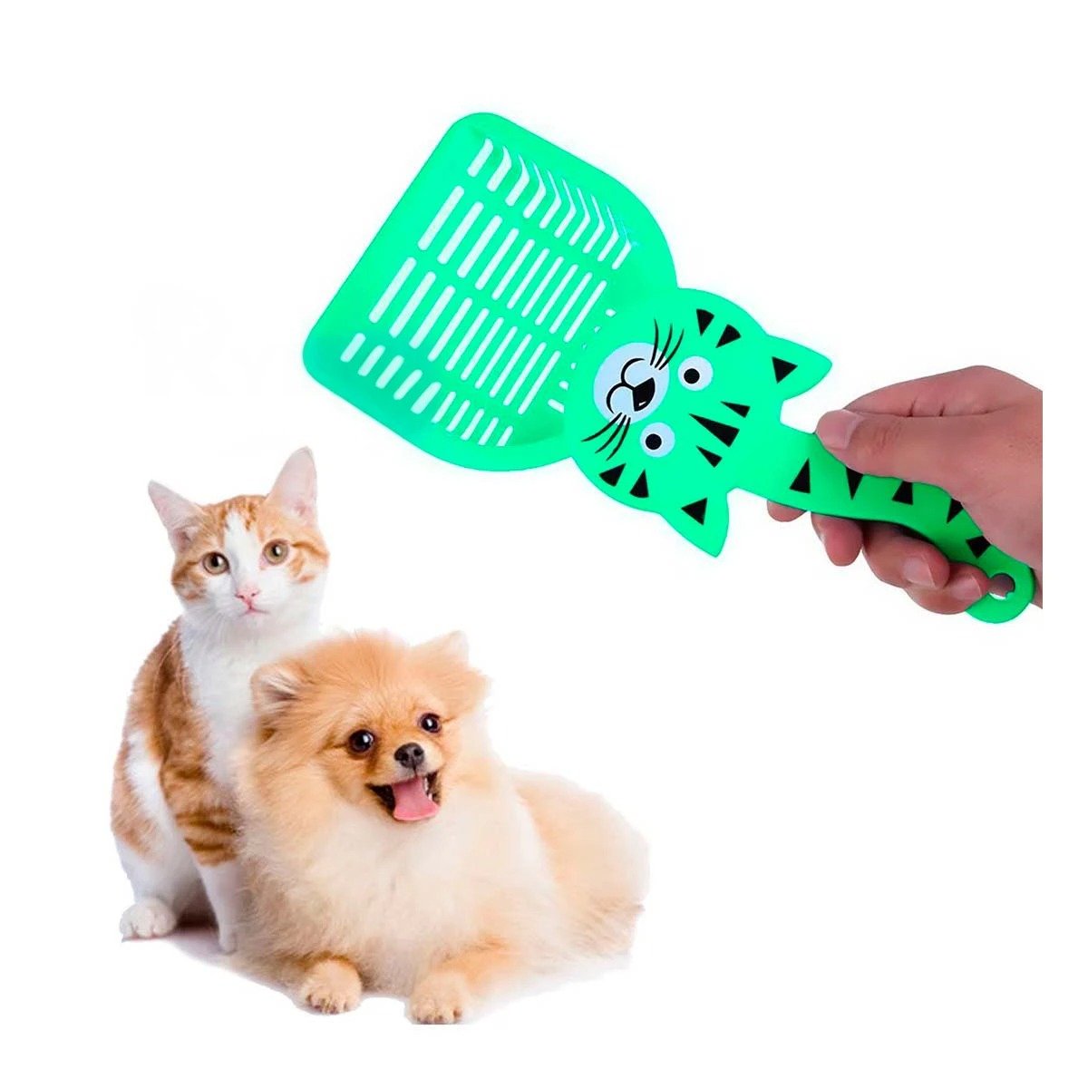 PACK6 CUCHARON CARA DE GATO VERDE PARA JARDIN Y DECORACION FESTIVO HOGAR Y+REGALO STICKER - 2