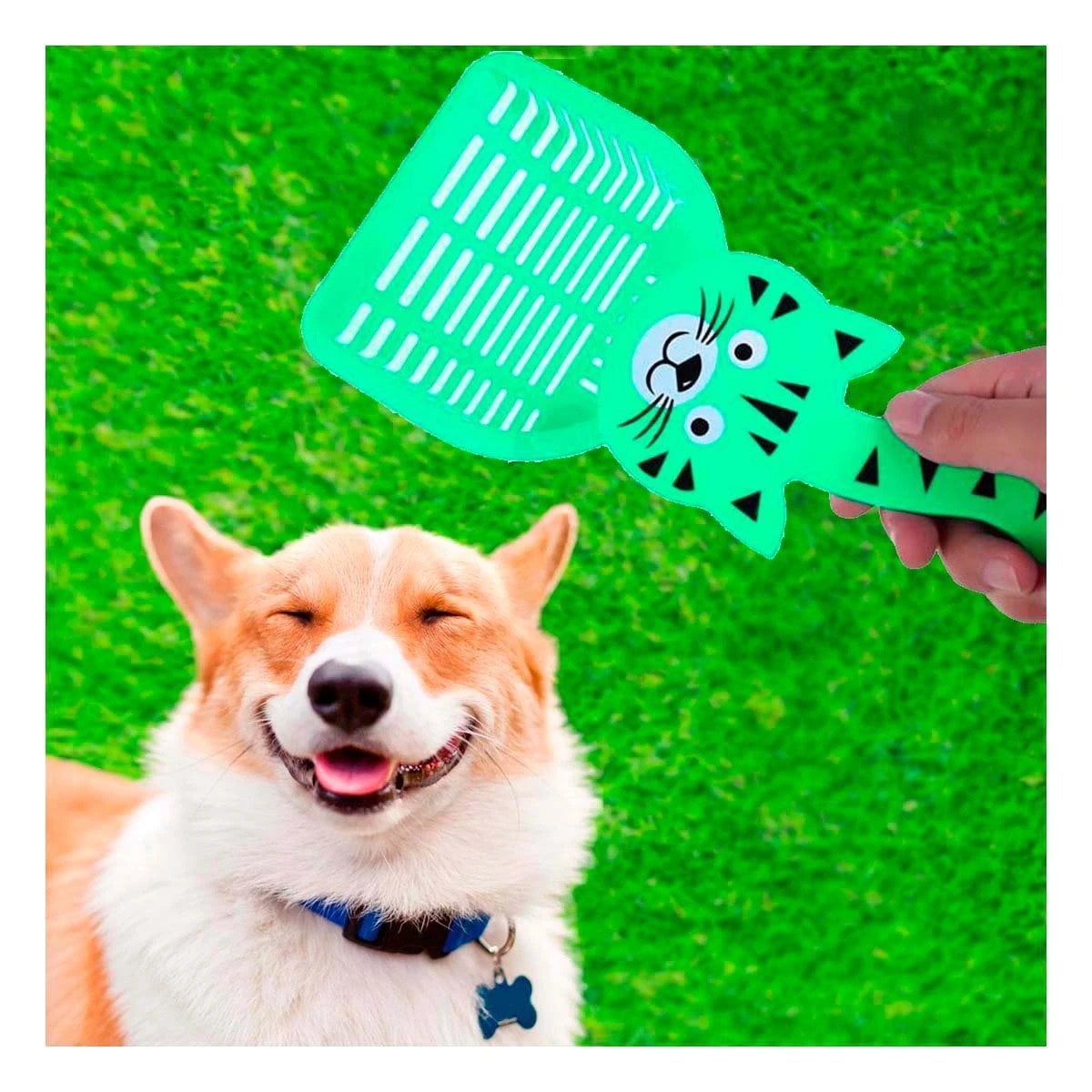 PACK4 UTENSILIO CARA DE GATO VERDE PARA JARDIN Y DECORACION NAVIDAD CASA Y+PAPEL REGALO - 2