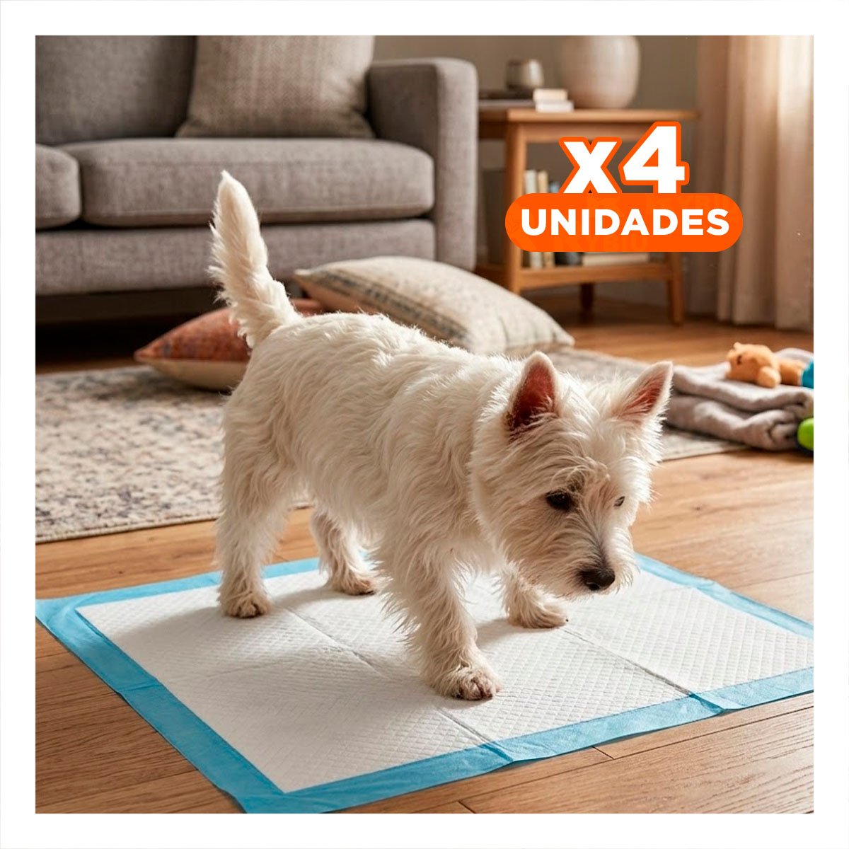 PACK4 ELEMENTO DE PISO 45X60 TALLA M PARA PERROS EN CASA Y PATIO INTERIOR - 1