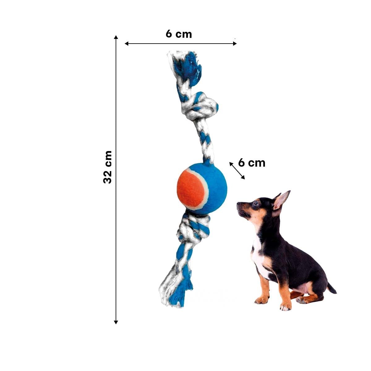 PACK2 PELOTA CON SOGA QUE INCENTIVA ACTIVIDAD CELESTE Y NARANJA - 4