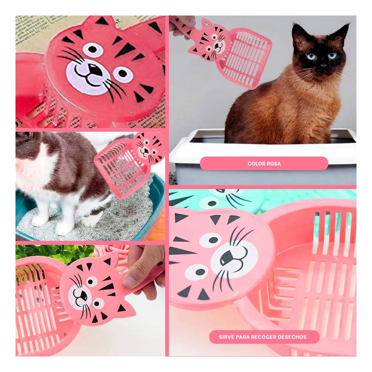 PACK4 INSTRUMENTO CARA DE GATO ROSADO PARA JARDIN Y HOGAR DECORACION FESTIVA Y+REGALO STICKER - 2