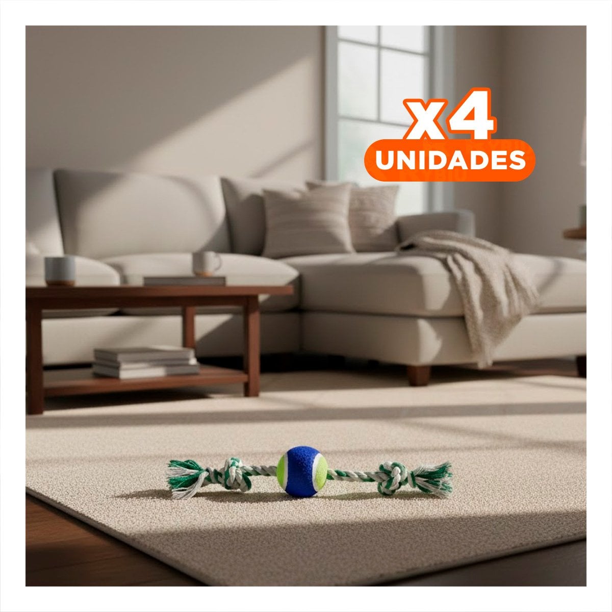 PACK4 MORDEDOR CON PELOTA QUE MANTIENE ACTIVA Y FELIZ A TU MASCOTA AZUL Y VERDE - 1