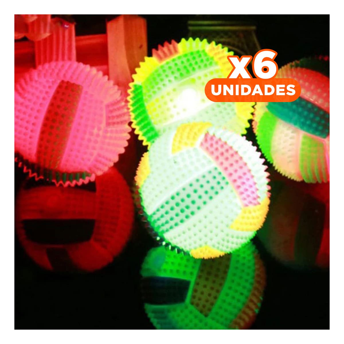 PACK6 ELEMENTO LUMINOSO CON EFECTOS DE SONIDO PARA MASCOTAS AMARILLO Y+REGALO STICKER - 1