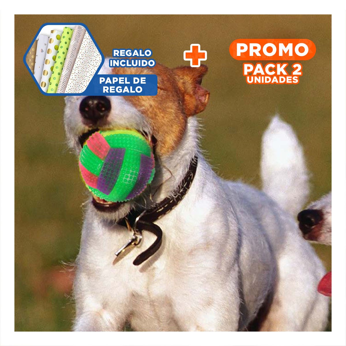 PACK2 ACCESORIO DE JUEGO PARA MASCOTAS CON ILUMINACION LED VERDE Y+PAPEL REGALO - 1