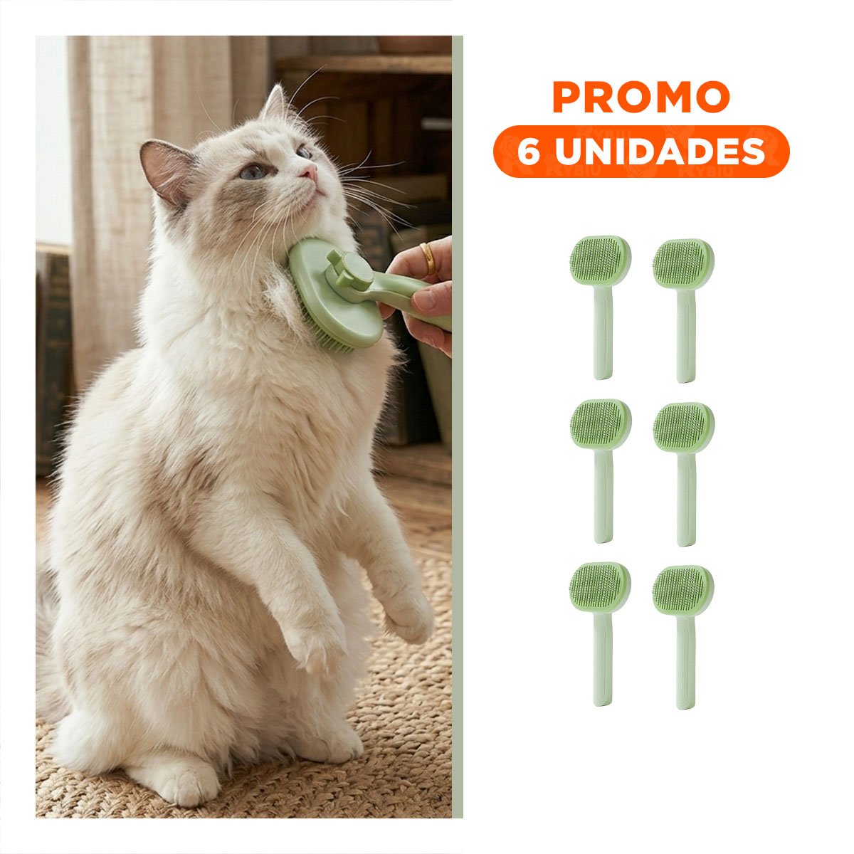 PACK6 DISPOSITIVO CON CERDAS SUAVES QUE SUAVIZAN PELO VERDE - 1