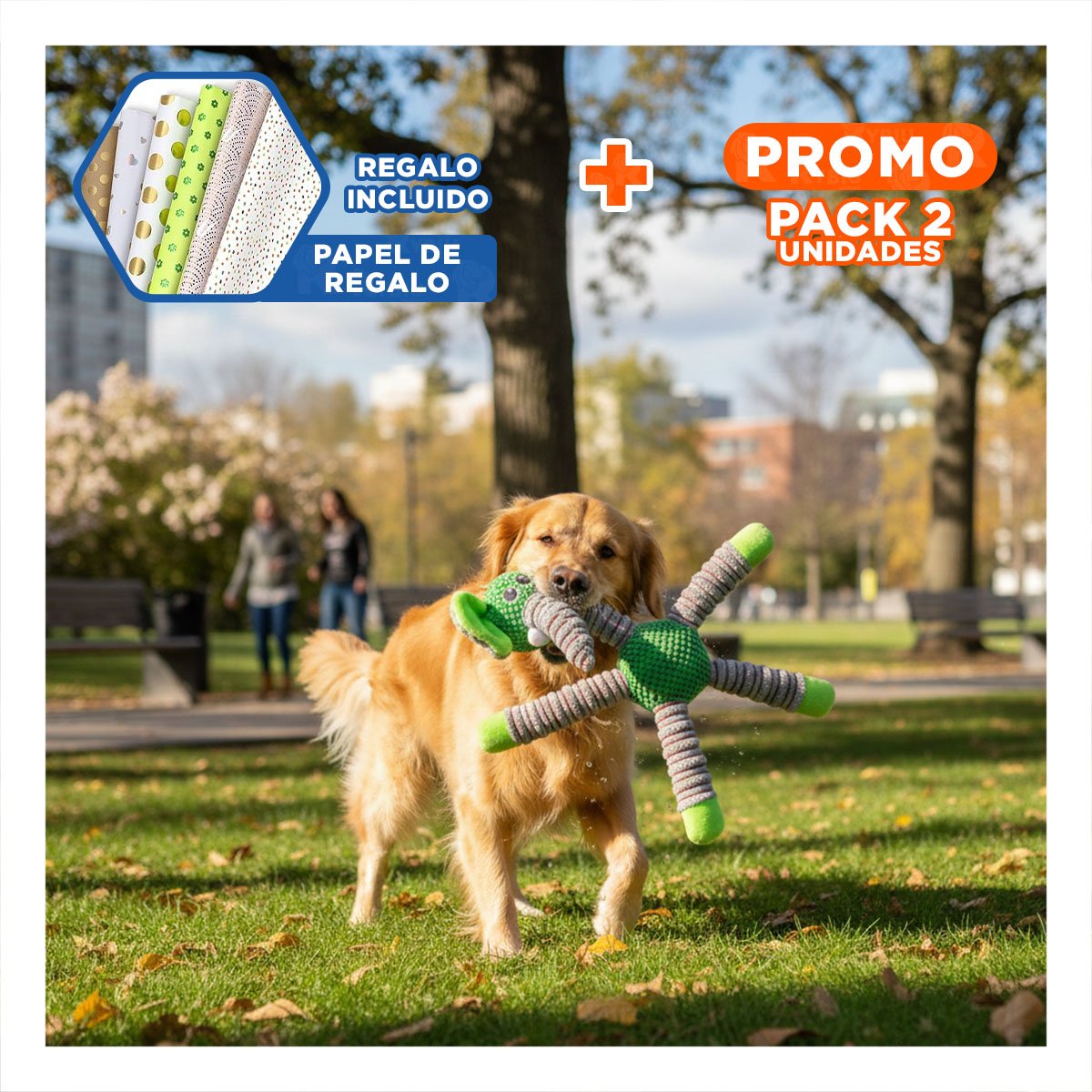 PACK2 AMIGO INTERACTIVO PARA GATOS Y PERROS CON SONIDO VERDE Y+PAPEL REGALO - 1