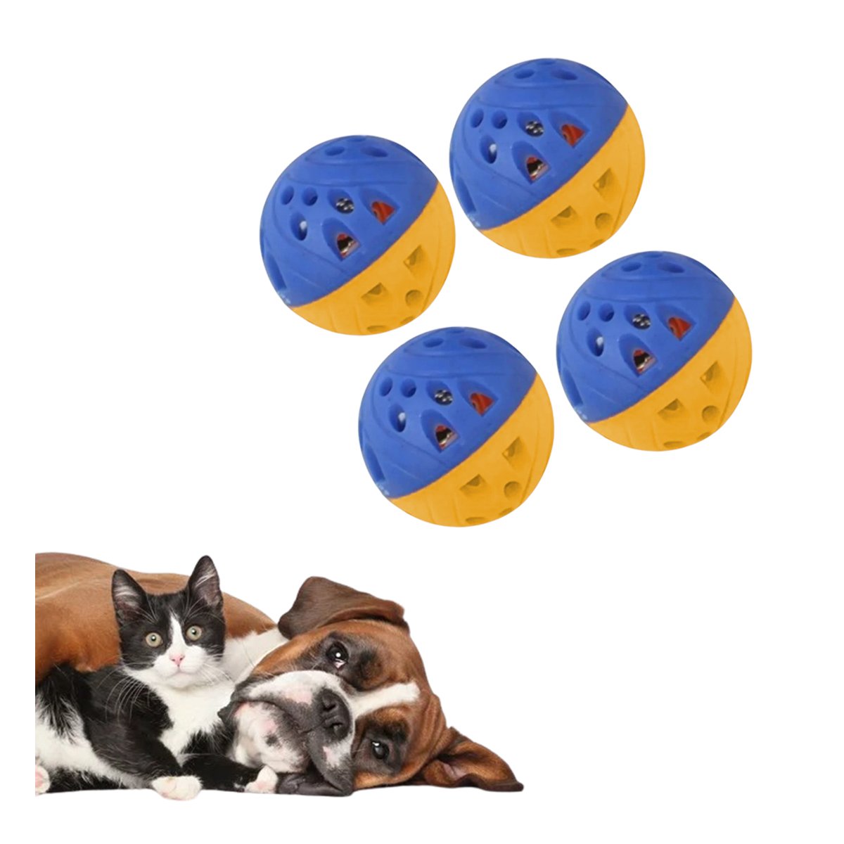 PACK4 PRODUCTO CON SONIDO QUE FACILITA ACTIVIDAD DE MASCOTAS AZUL Y AMARILLO Y+PAPEL REGALO - 3