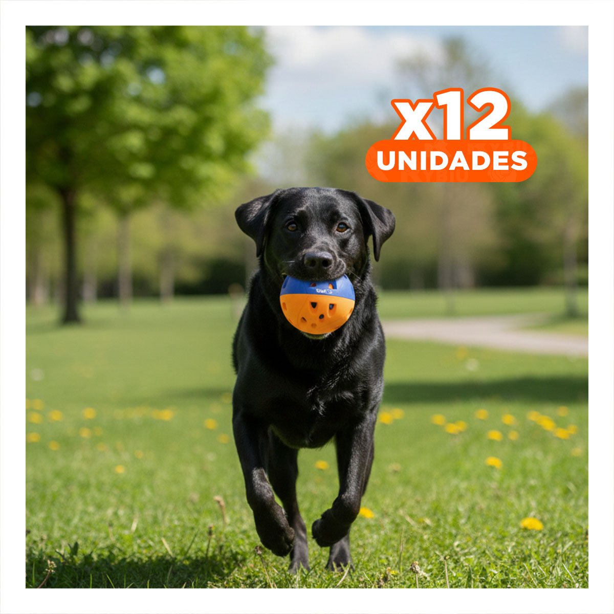 PACK12 APARATO CON CASCABEL QUE FACILITA ACTIVIDAD DE MASCOTAS AZUL Y AMARILLO - 1