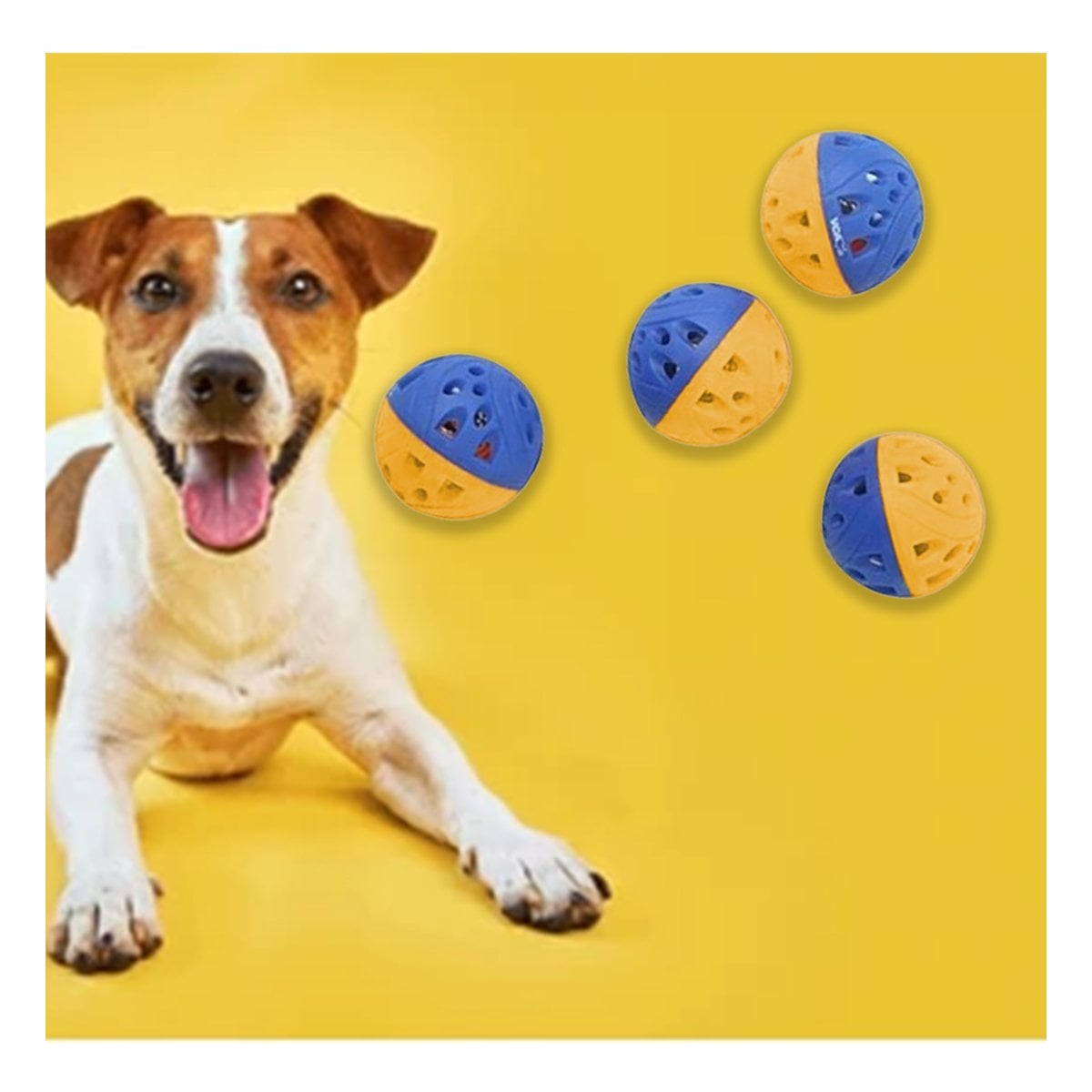 PACK4 APARATO DE CASCABEL QUE ANIMA EL JUEGO DE GATOS Y PERROS AZUL Y AMARILLO Y+REGALO STICKER - 5