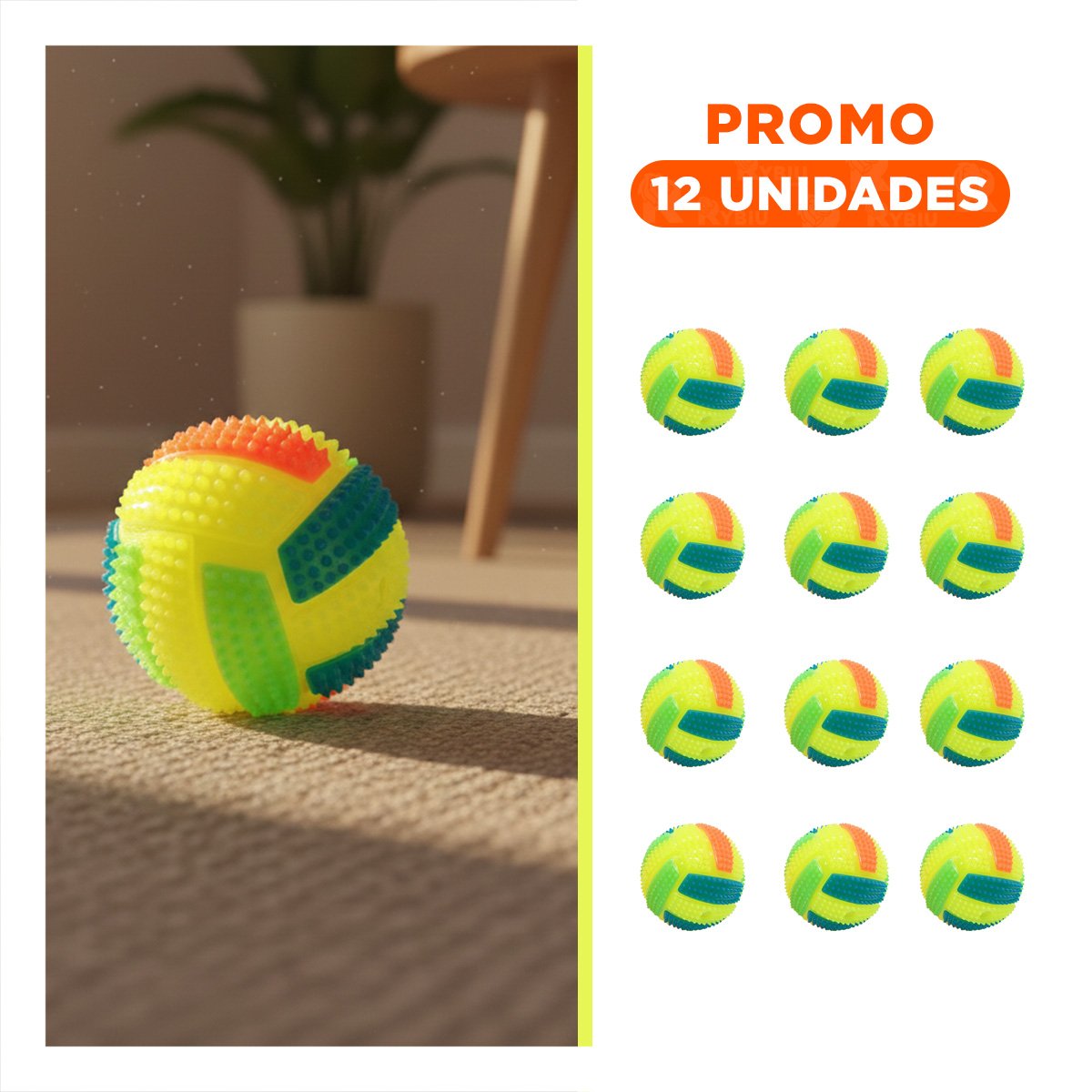 PACK12 DISPOSITIVO INTERACTIVO CON RAYAS PARA JUEGOS EN CASA AMARILLO Y+REGALO STICKER - 1