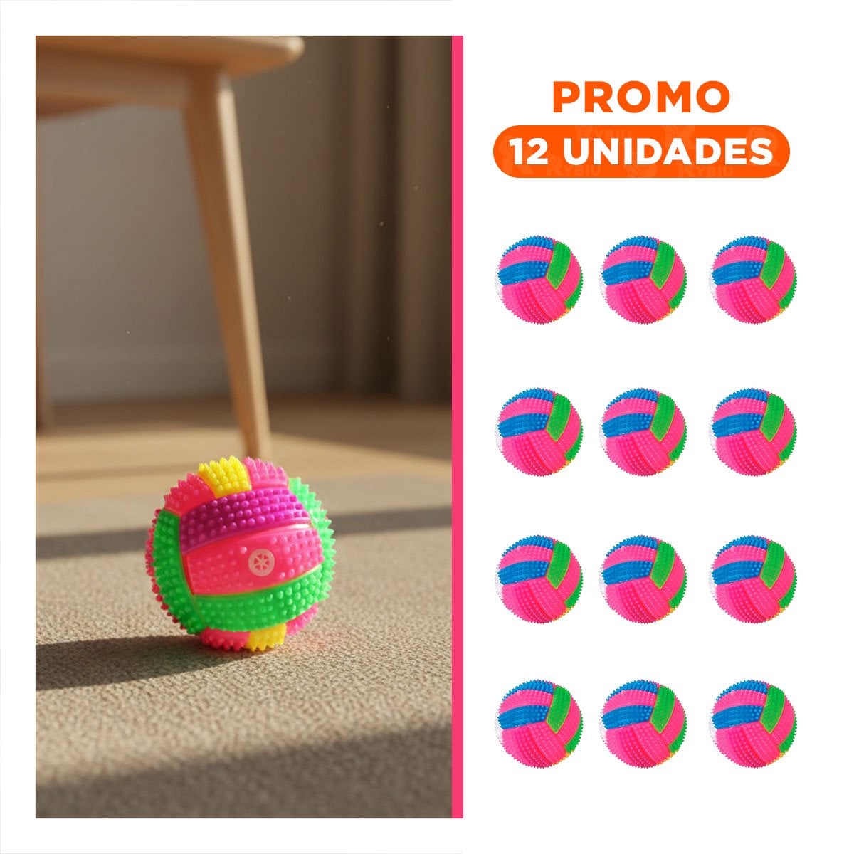 PACK12 JUEGO CANINO PARA LANZAMIENTOS PROLONGADOS ROSADO Y+REGALO STICKER - 1