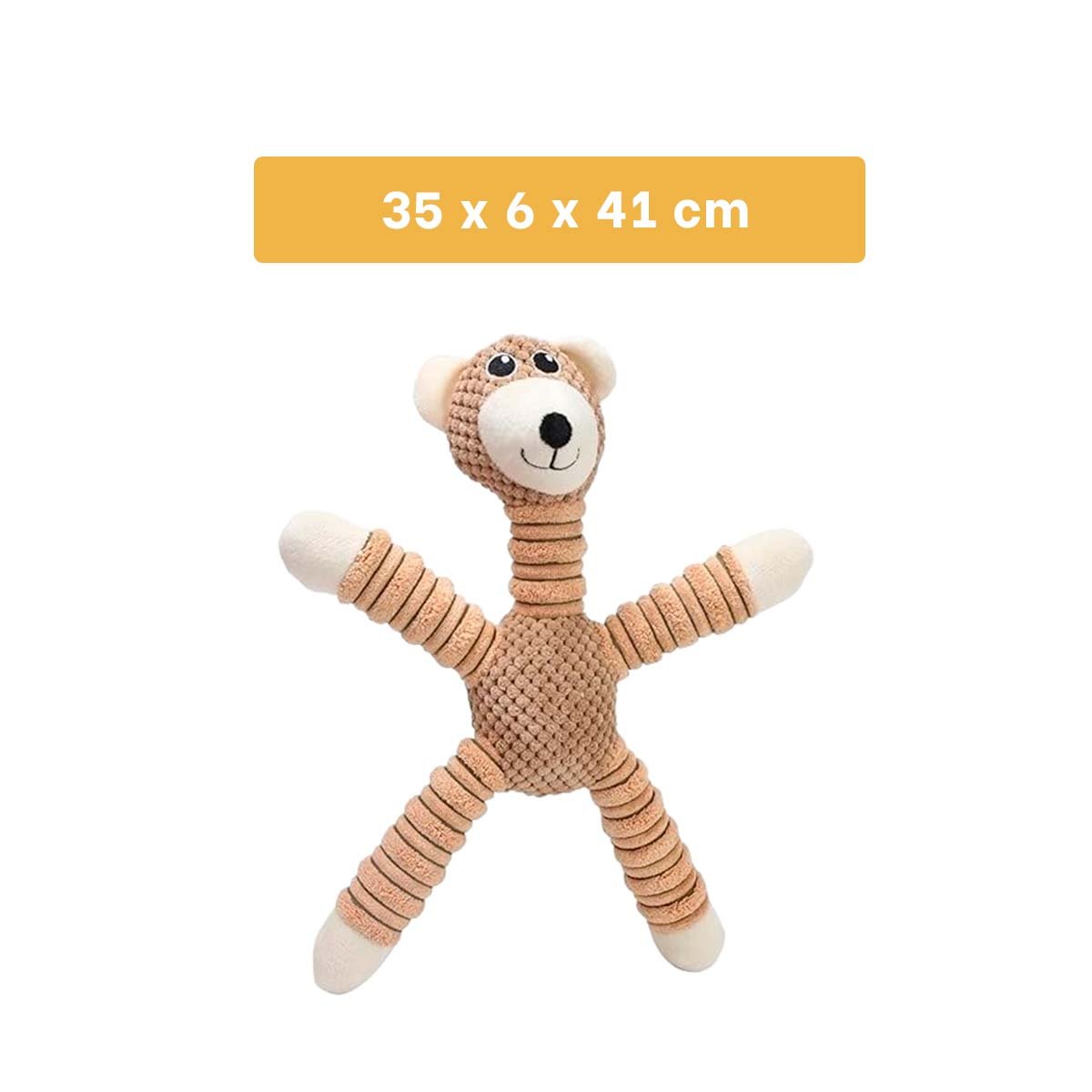PACK4 TIERNO OSO PARA MASCOTAS CON SONIDO Y PATAS LARGAS MOSTAZA Y+REGALO STICKER - 4