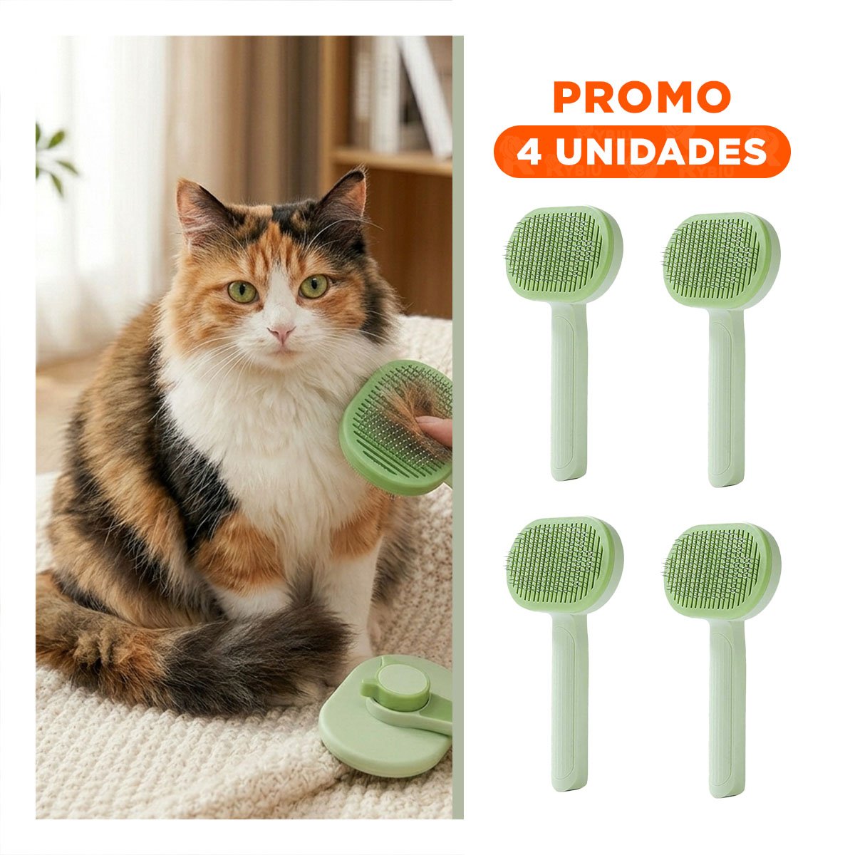 PACK4 DISPOSITIVO PARA QUITAR PELO SUELTO Y MASAJE VERDE Y+REGALO STICKER - 1