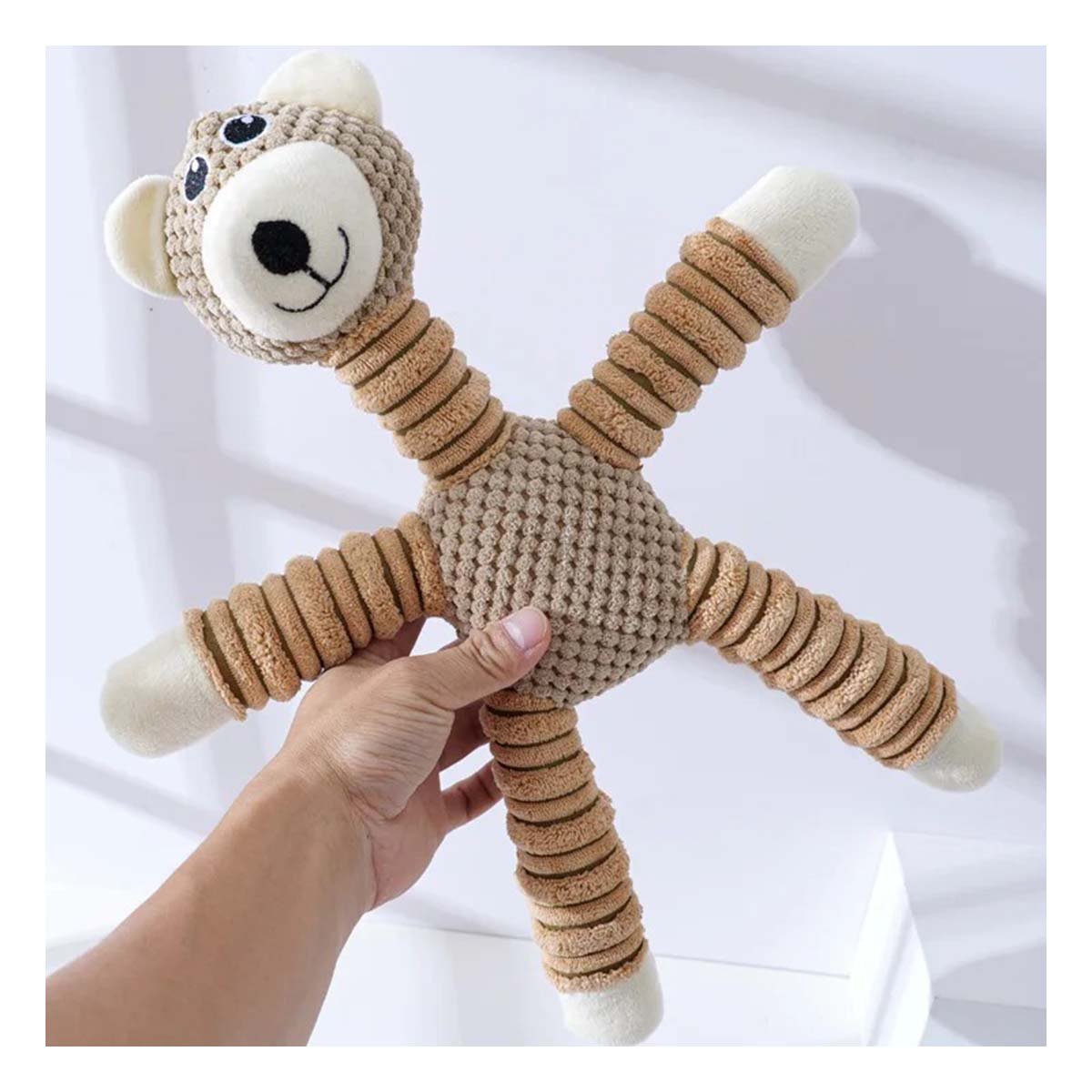 PACK2 AMIGO OSO PARA MASCOTAS CON SONIDO Y PATAS LARGAS MOSTAZA - 5