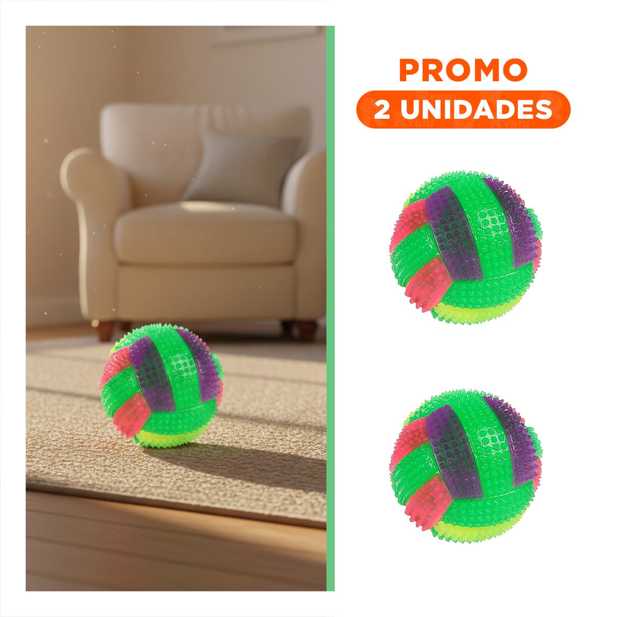 PACK2 ACCESORIO CANINO CON FUNCION DE LUZ Y SONIDO INTEGRADO VERDE - 1