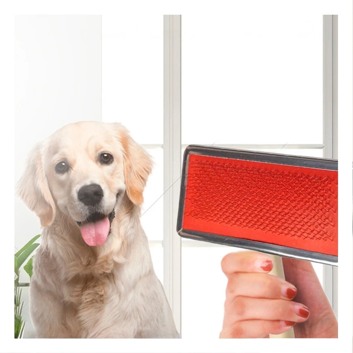 PACK2 PEINE PROFESIONAL METAL ROJO CON MANGO DE MADERA PARA MASCOTAS Y+REGALO STICKER - 3