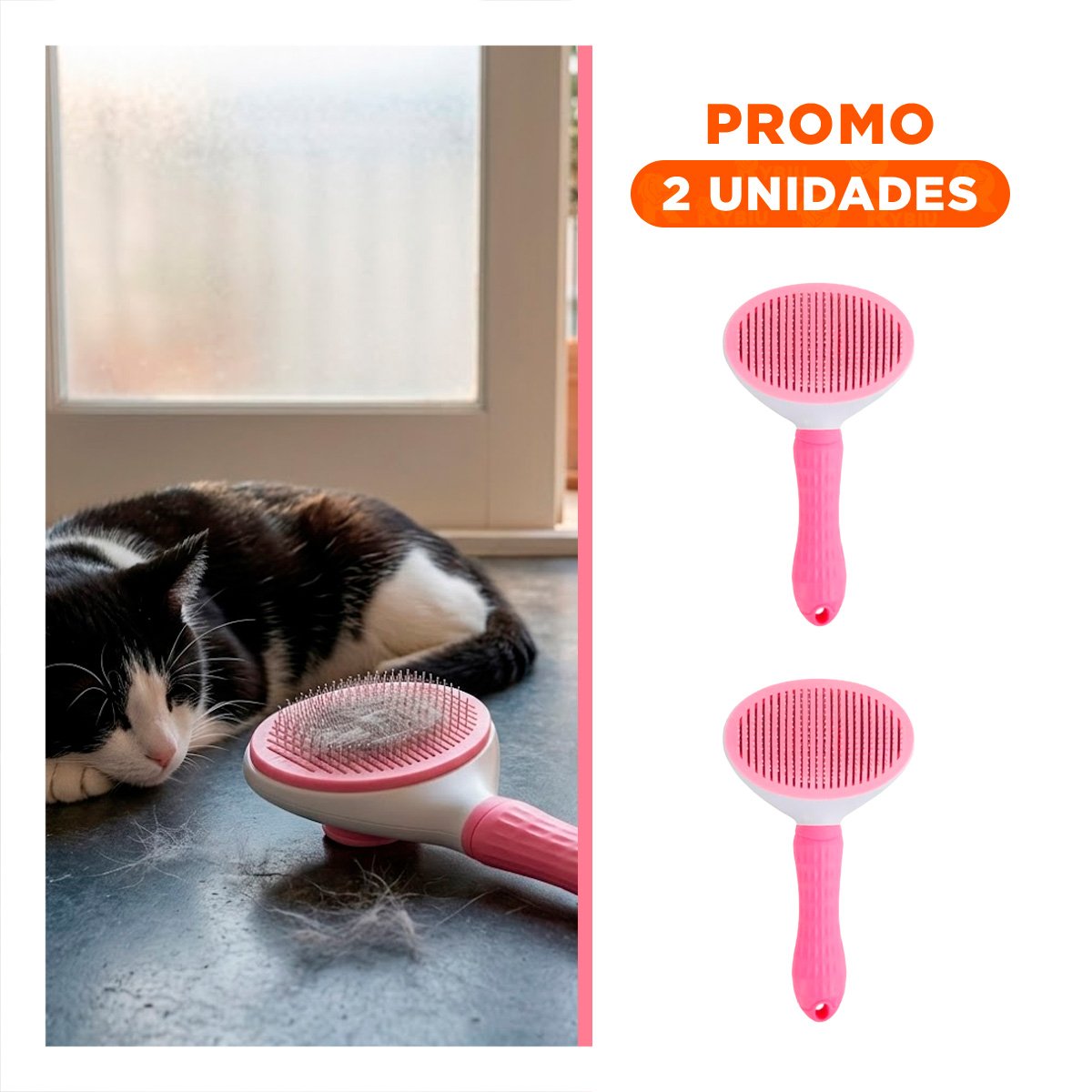 PACK2 PEINE REUTILIZABLE CON EXPULSADOR DE PELUSA PARA TELA - 1