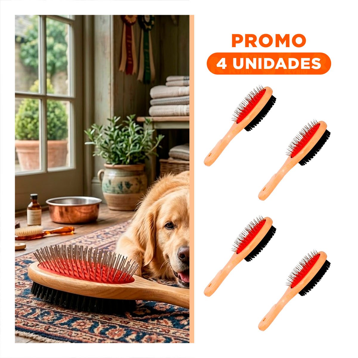 PACK4 CARDA REFORZADA DE DOBLE CARA PARA MASCOTAS USO DIARIO EN CASA Y+REGALO STICKER - 1