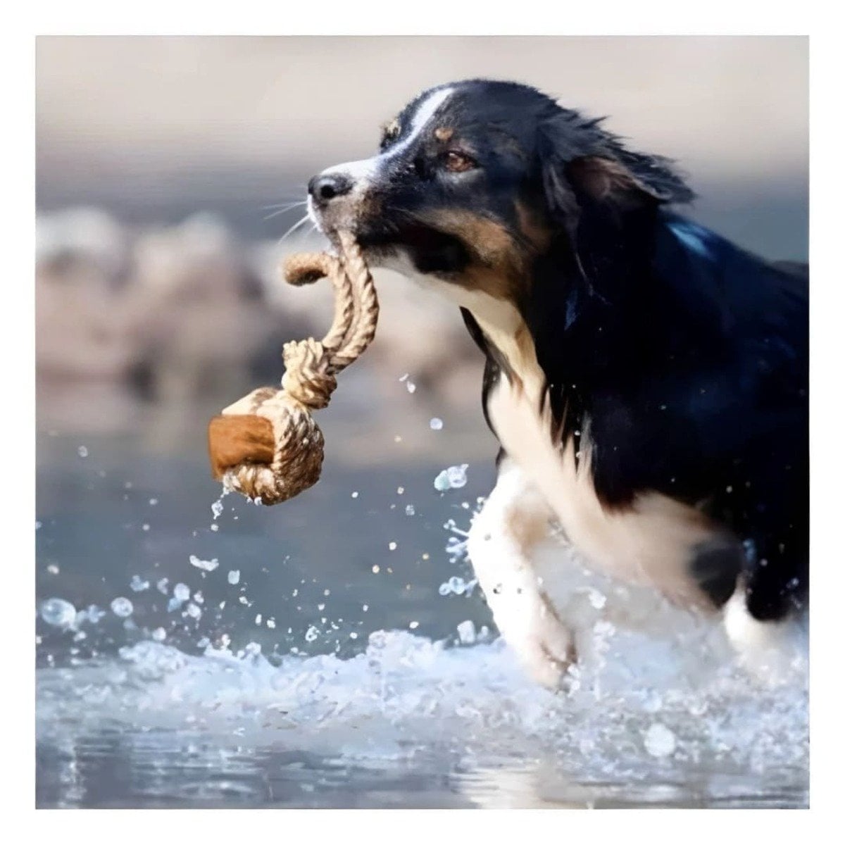 PACK4 REFORZADO SOGA CON PELOTA DE SOGA MOSTAZA PARA PERRO FUERTE HOGAR - 1