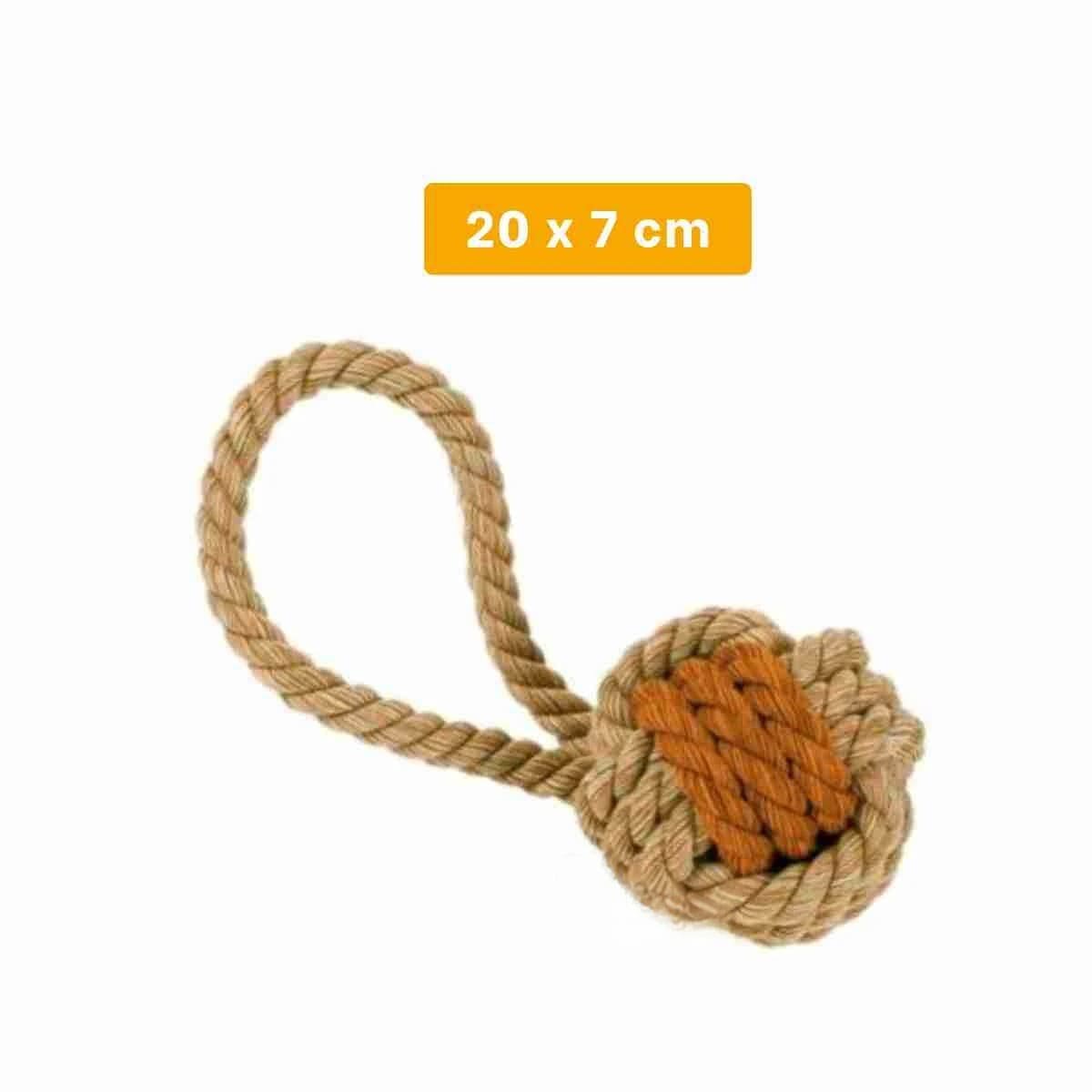 PACK4 REFORZADO SOGA CON PELOTA DE SOGA MOSTAZA PARA PERRO FUERTE HOGAR - 4