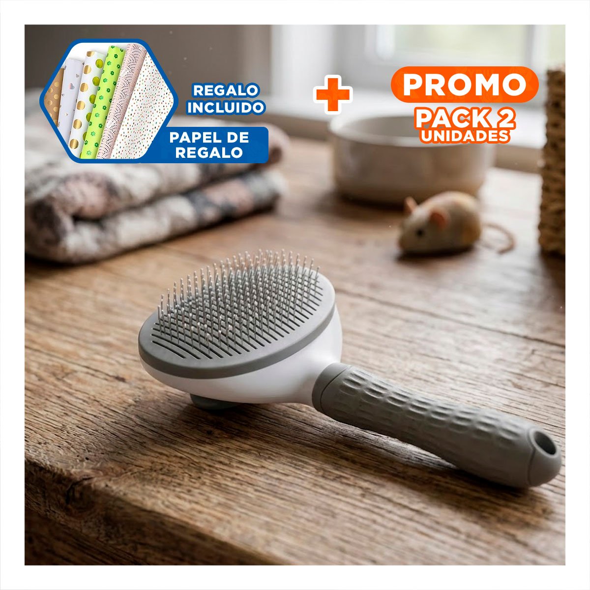 PACK2 REMOVEDOR REUTILIZABLE CON EXPULSADOR DE PELUSA PARA ROPA Y+PAPEL REGALO - 1