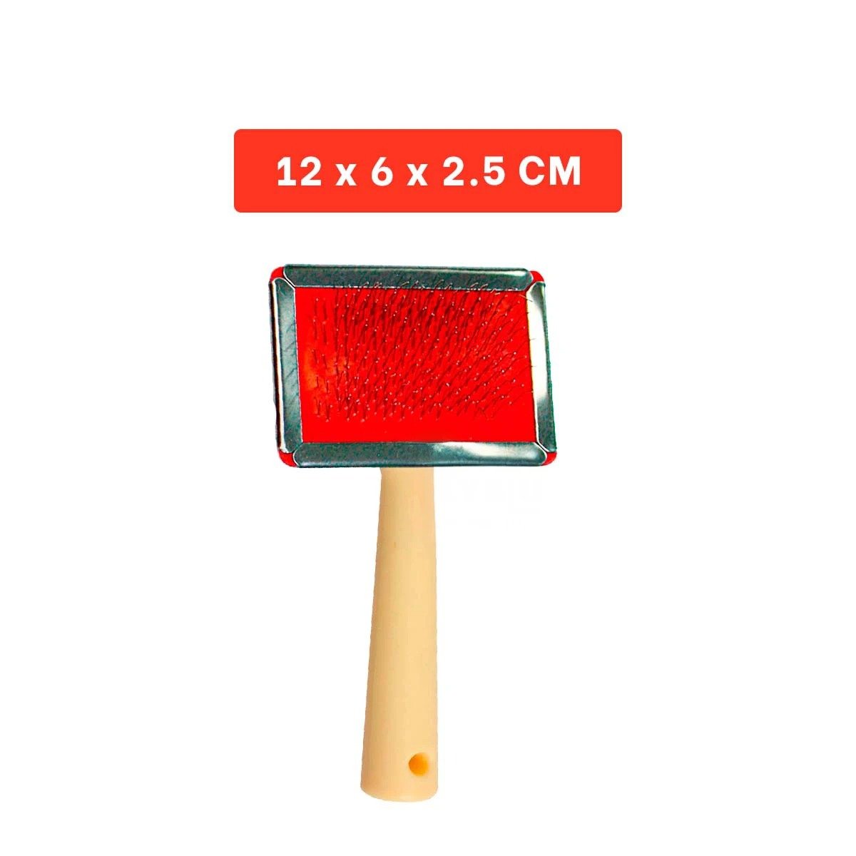 PACK6 DESENREDADOR DURADERO METAL ROJO CON MANGO DE MADERA - 4