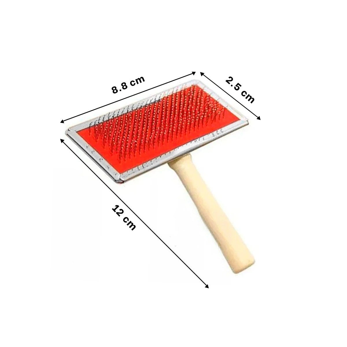 PACK6 DESENREDADOR RESISTENTE METAL ROJO CON MANGO DE MADERA - 4