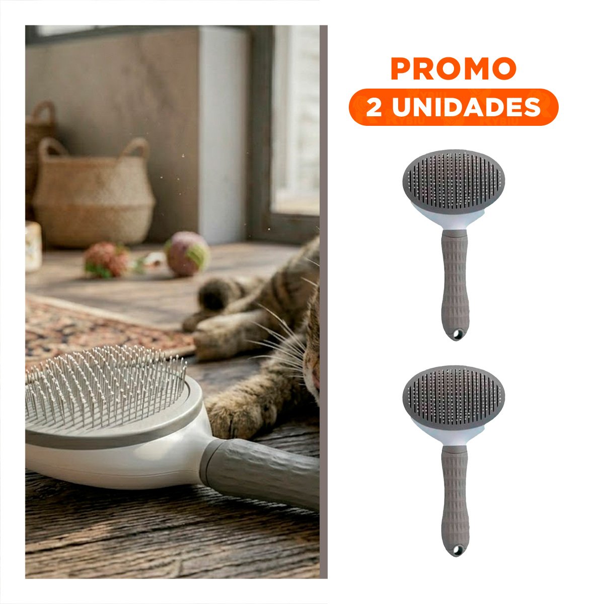 PACK2 PEINE REUTILIZABLE CON EXPULSADOR DE PELUSA PARA TELA - 1