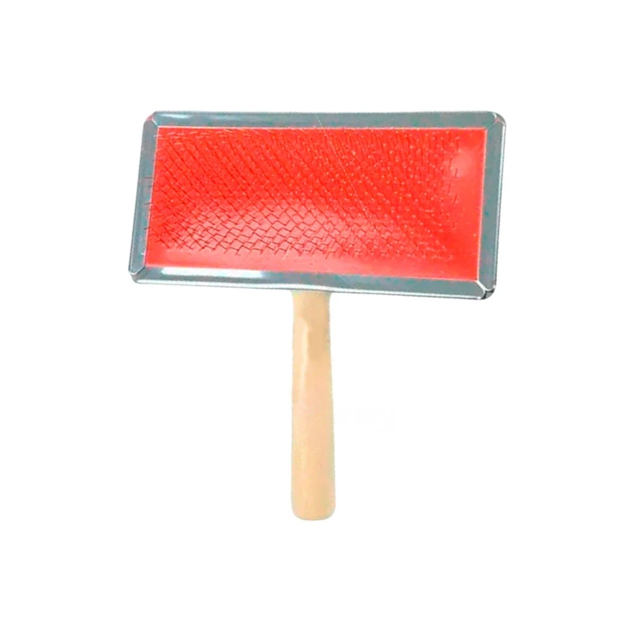 PACK12 DESENREDADOR DURADERO METAL ROJO CON MANGO DE MADERA Y+REGALO STICKER - 2