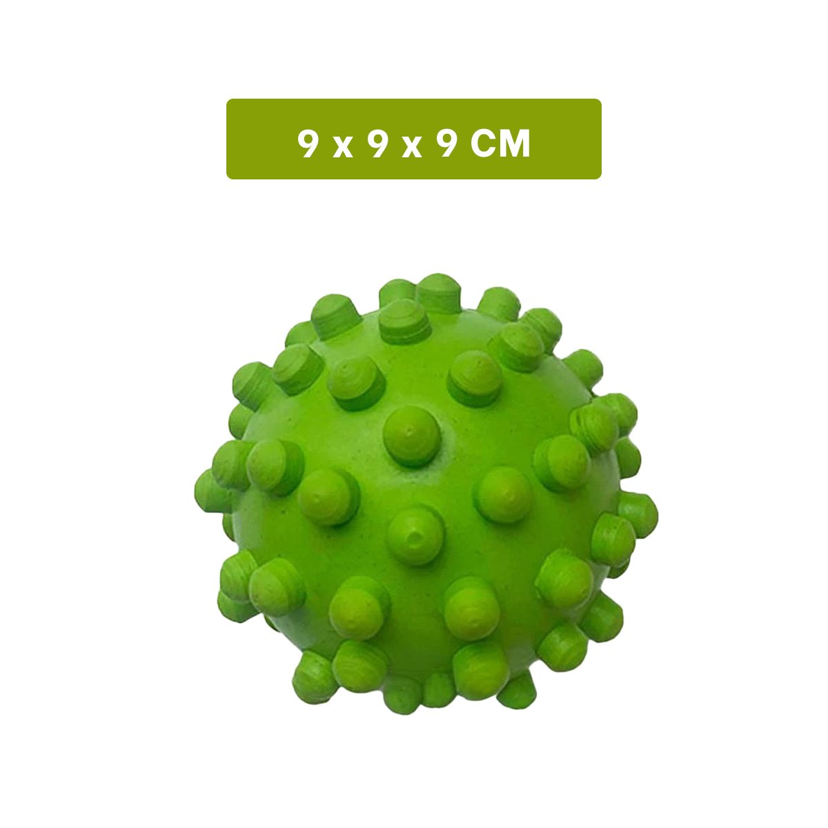 PACK6 BOLA DE CAUCHO REFORZADO VERDE PARA PERRO SUPERRESISTENTE MAX Y+PAPEL REGALO - 4