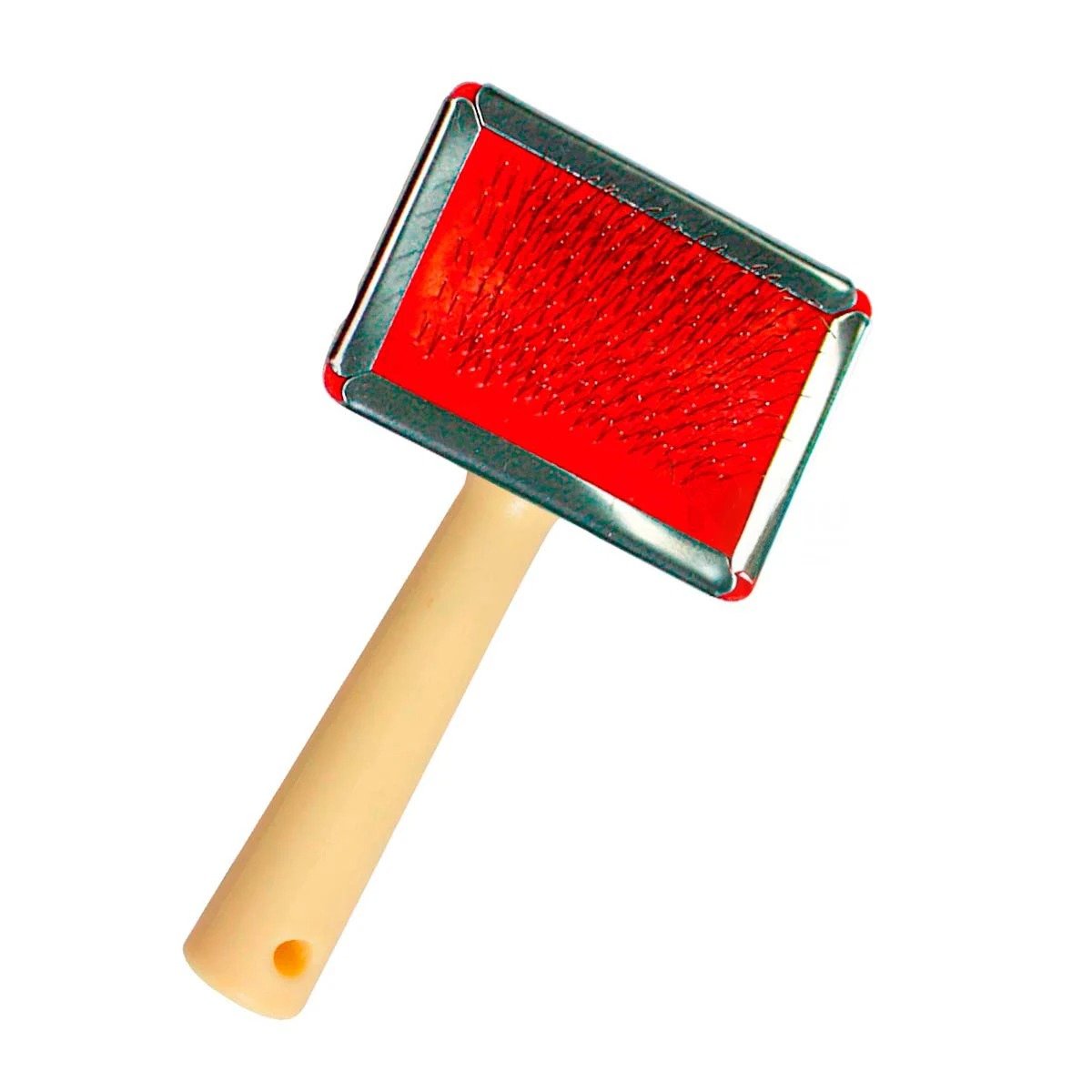 PACK12 DESENREDADOR ERGONOMICO METAL ROJO CON MANGO DE MADERA Y+REGALO STICKER - 2
