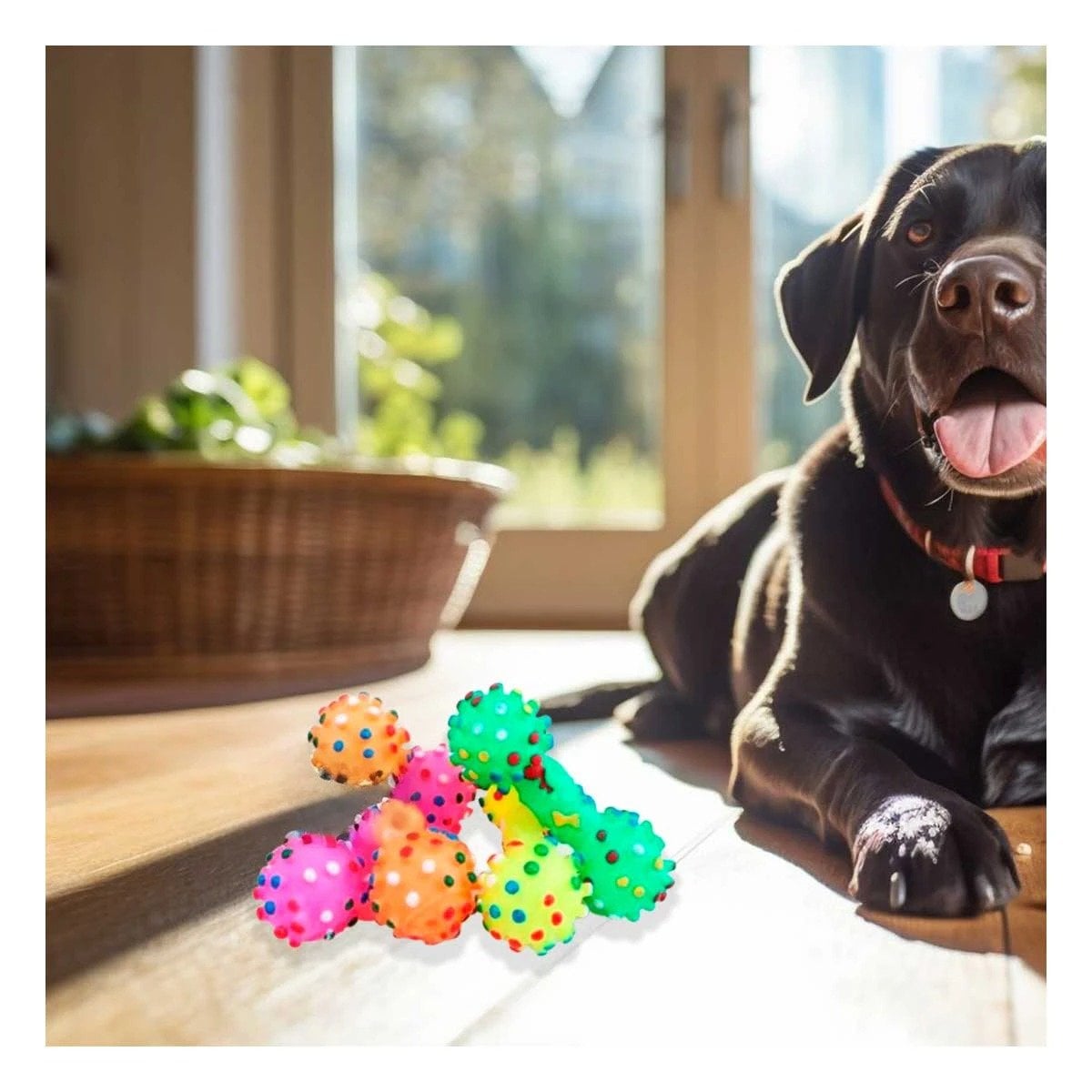 PACK2 OBJETO PLASTICO HUESO CON PUNTOS PARA PERRO RESISTENTE Y+REGALO STICKER - 5