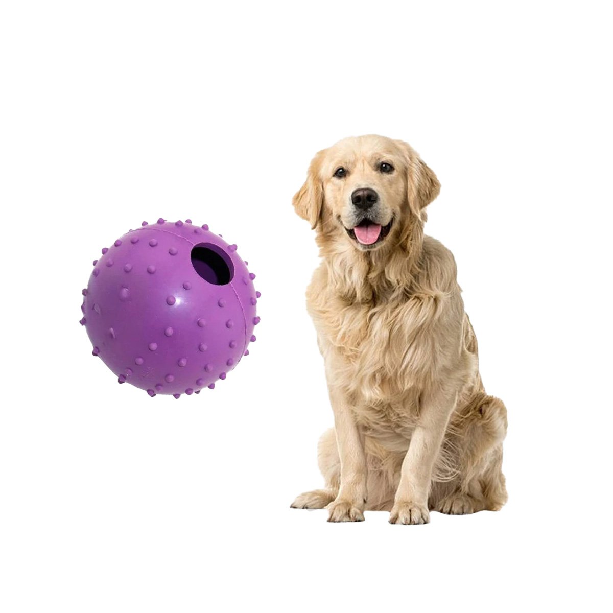 PACK6 ALTERNATIVA DE CAUCHO FORMA DE CHIRIMOLLA MEDIA MORADO PARA PERRO FUERTE Y+REGALO STICKER - 2