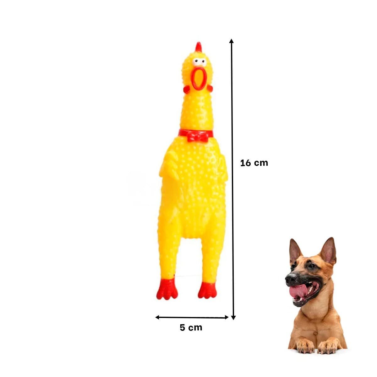 PACK2 KIT POLLO SONORO PARA PERRO TALLA S AMARILLO RESISTENTE DURABLE PET - 4