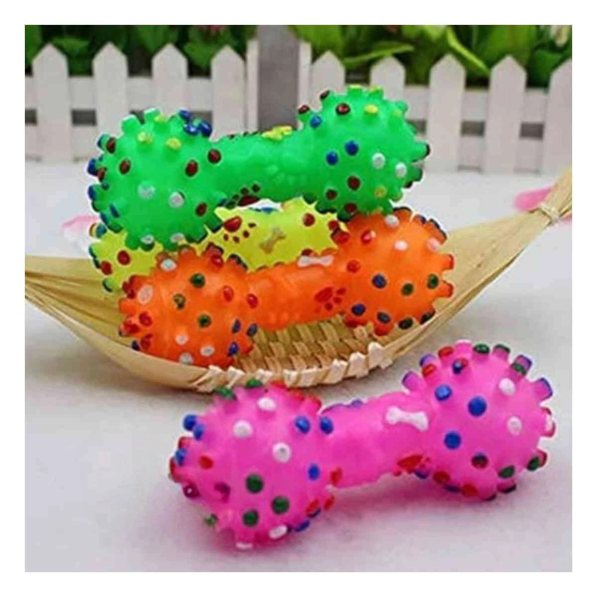 PACK6 ACCESORIO DE HUESO PLASTICO CON PUNTOS PARA PERRO Y+REGALO STICKER - 5