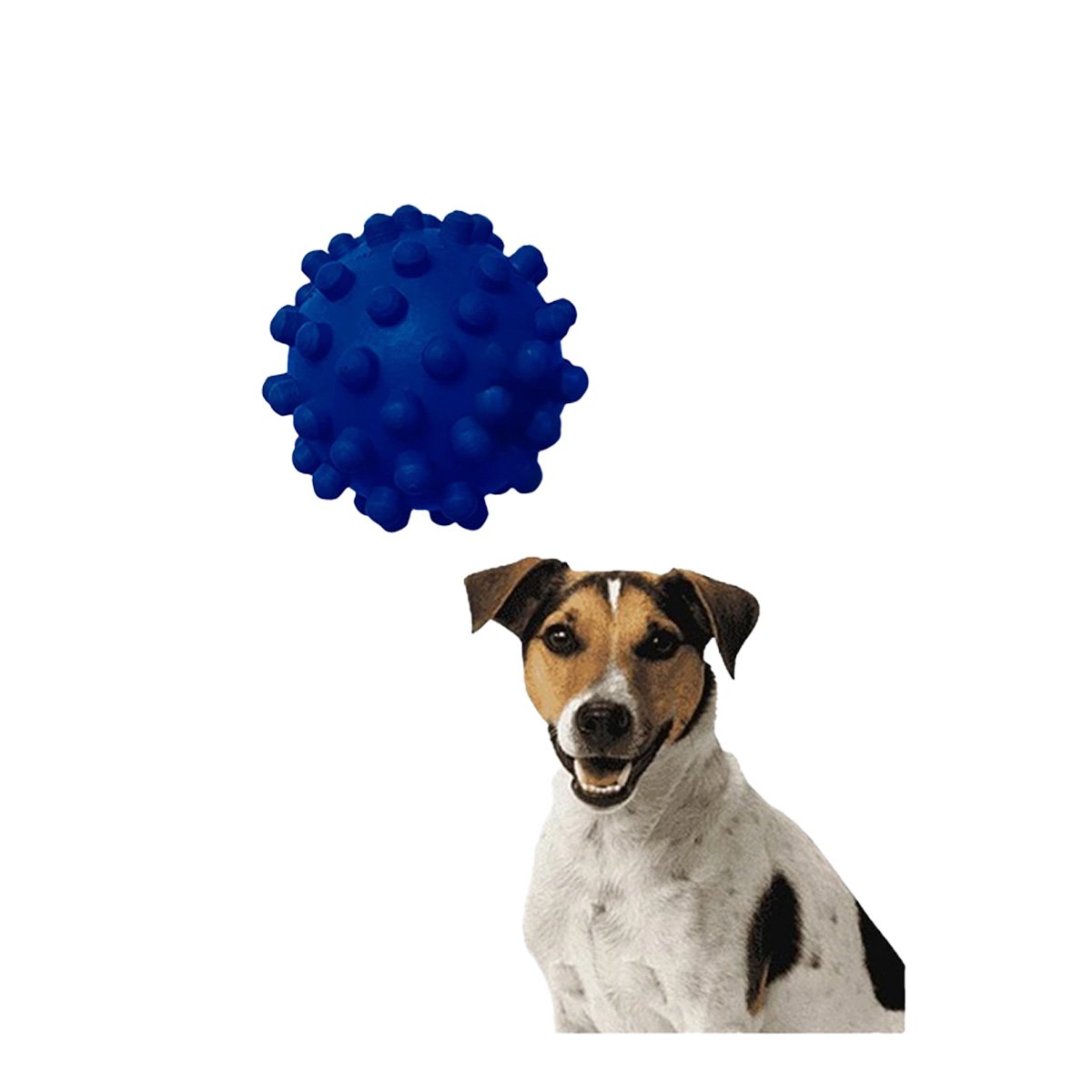 PACK6 PELOTA DE CAUCHO AZUL MEDIANA CON RELIEVE PARA MAYOR ENTRETENIMIENTO Y+REGALO STICKER - 2