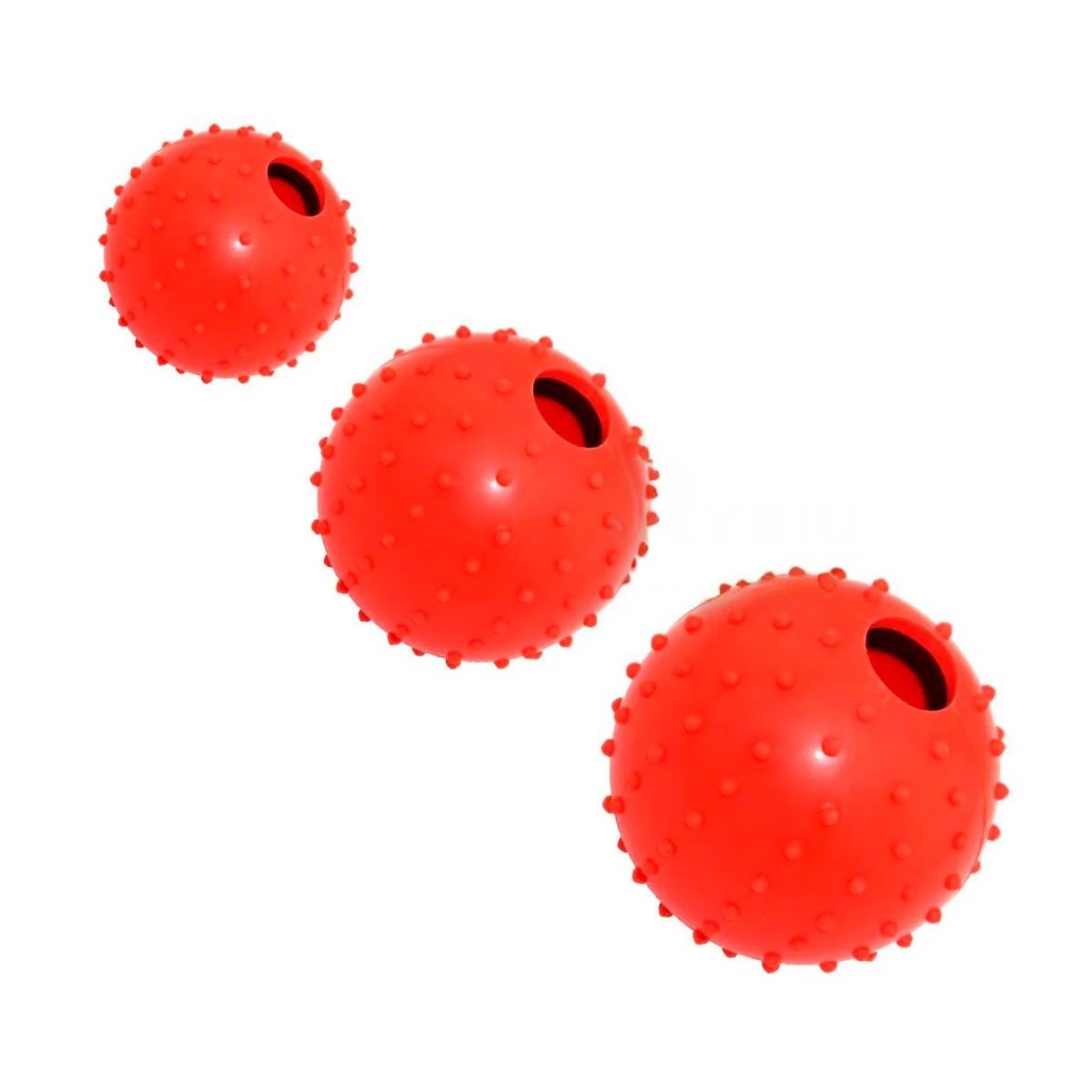 PACK4 PELOTA INTERACTIVA DE CAUCHO FORMA CHIRIMOLLA MEDIA ROJO Y+PAPEL REGALO - 3