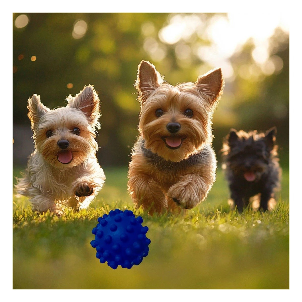 PACK2 ACCESORIO CANINO CAUCHO AZUL MEDIANA CON FORMA CHIRIMOLLA Y+PAPEL REGALO - 5