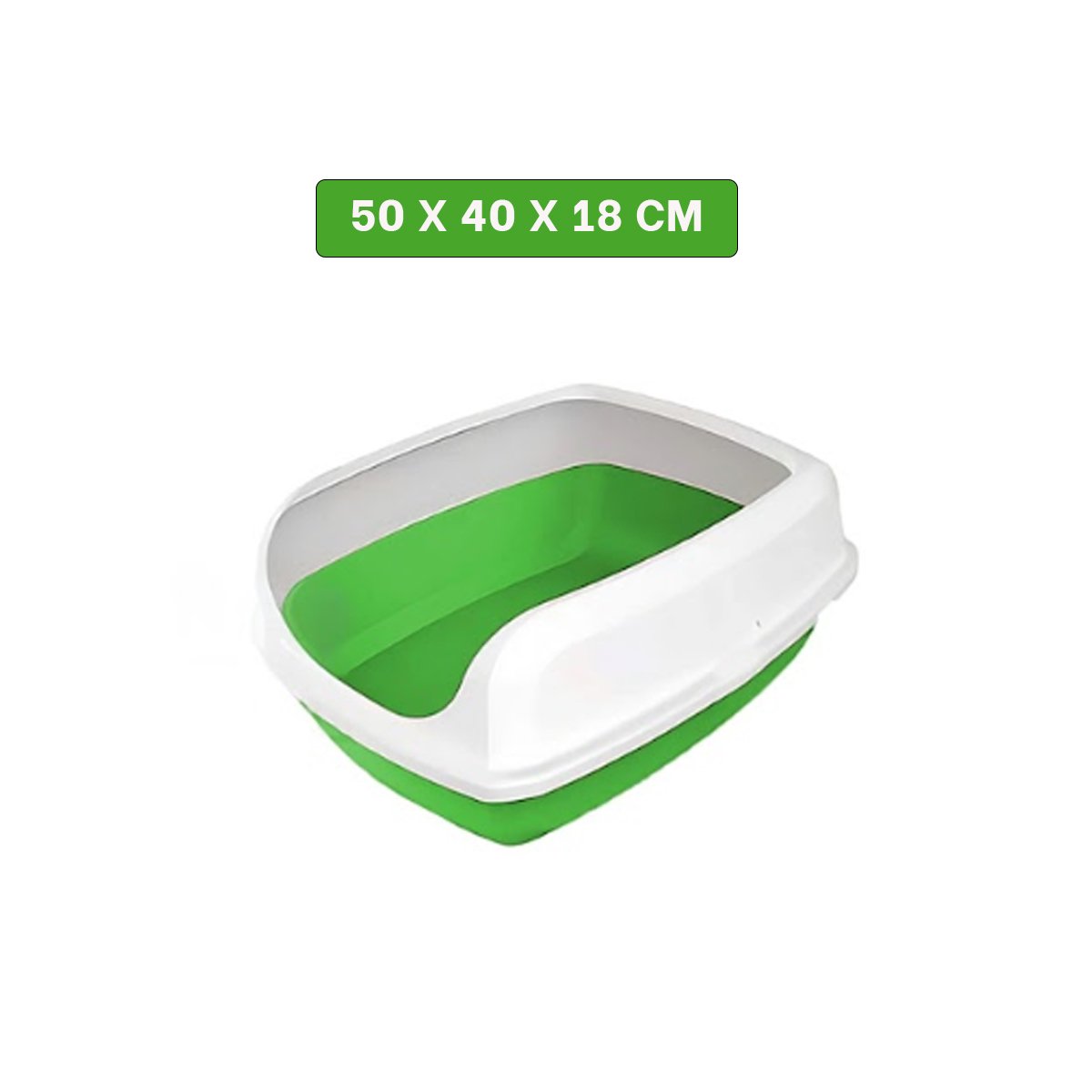 PACK4 ARENERA FUNCIONAL SEMICERRADA VERDE PARA GATOS PARA INTERIOR Y+PAPEL REGALO - 4