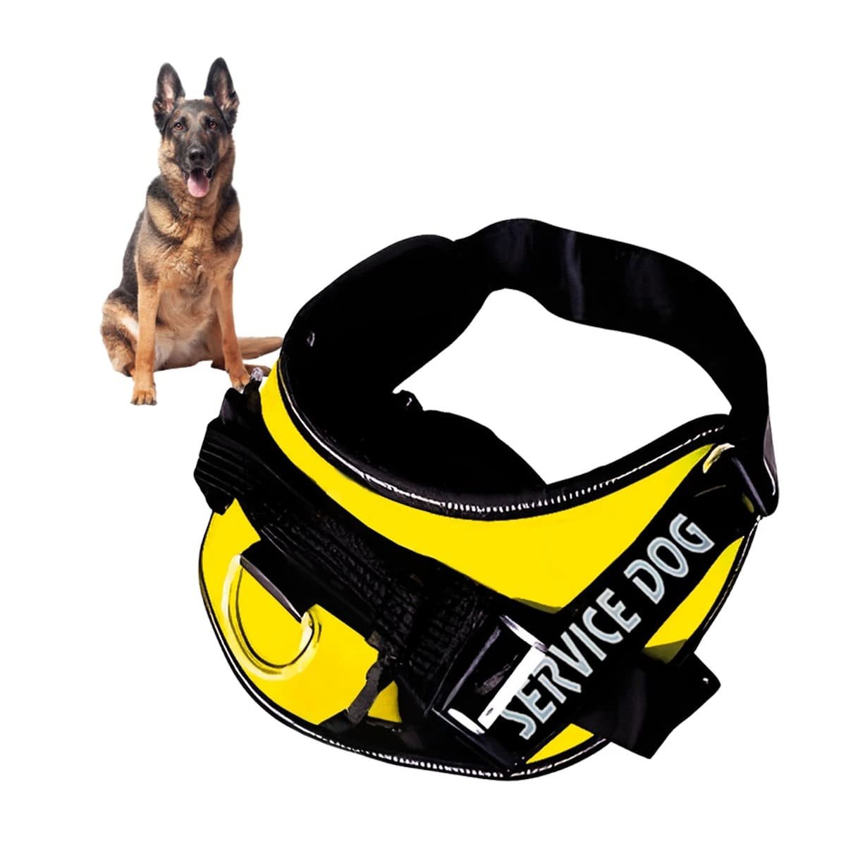 PACK4 PECHERA AJUSTABLE PARA PERRO DE SERVICIO TALLA M AMARILLO Y+PAPEL REGALO - 3