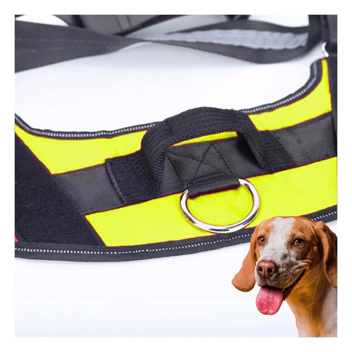 PACK2 CHALECO DE TRABAJO PARA PERRO TALLA M COLOR AMARILLO - 2