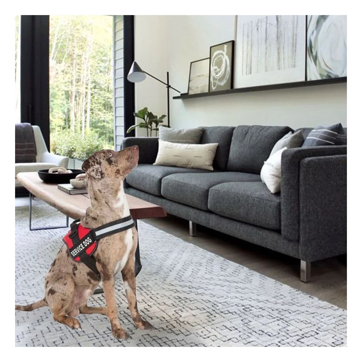 PACK6 ARNES AJUSTABLE PARA PERRO DE SERVICIO TALLA L ROJO - 2